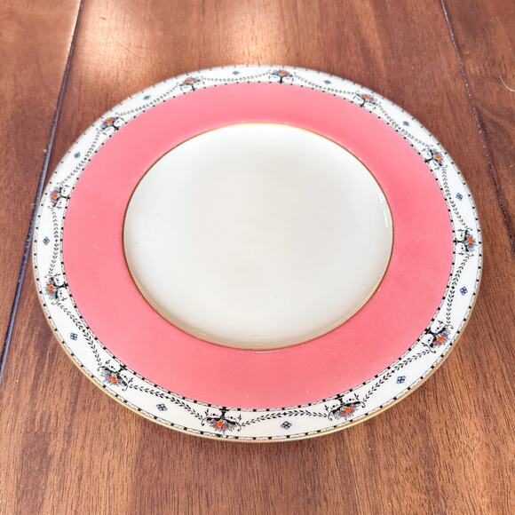 Antique Royal Worcester Plate Art Deco Hand Painted Enamel and Gilding Pink - Picture 8 of 13